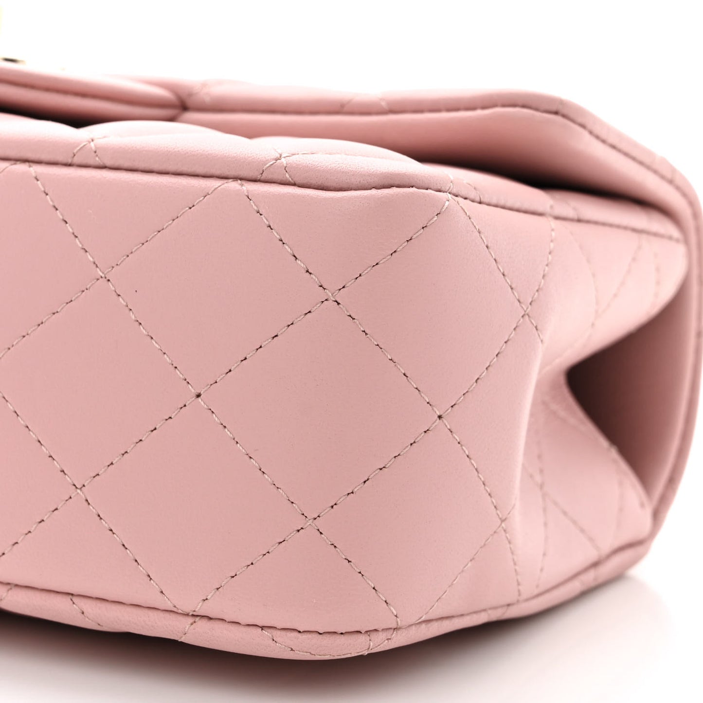 Lambskin Quilted Mini Top Handle Rectangular Flap Light Pink