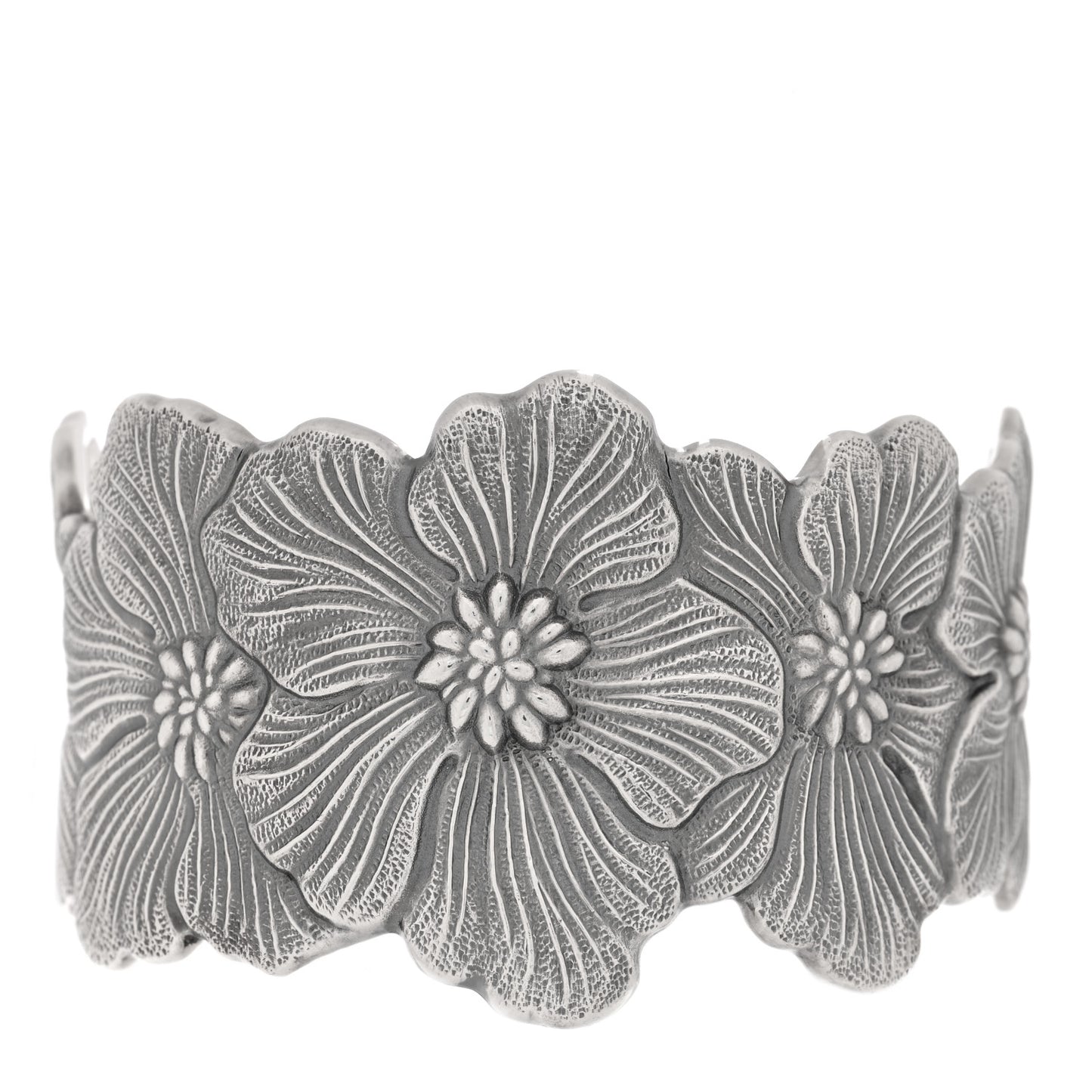 Sterling Silver Blossoms Gardenia Cuff Bracelet