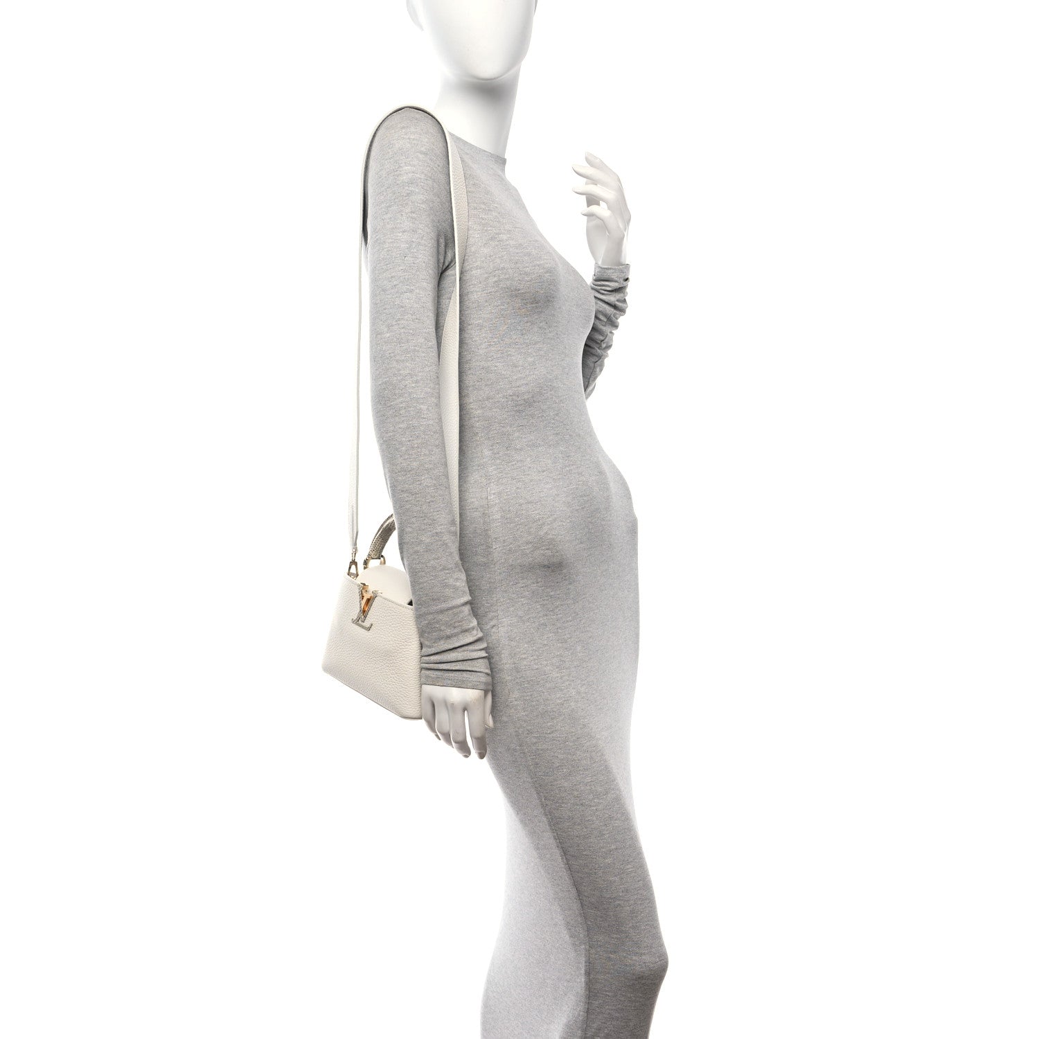 Louis Vuitton Taurillon Ayers Capucines Mini White Snow White 2 of 11