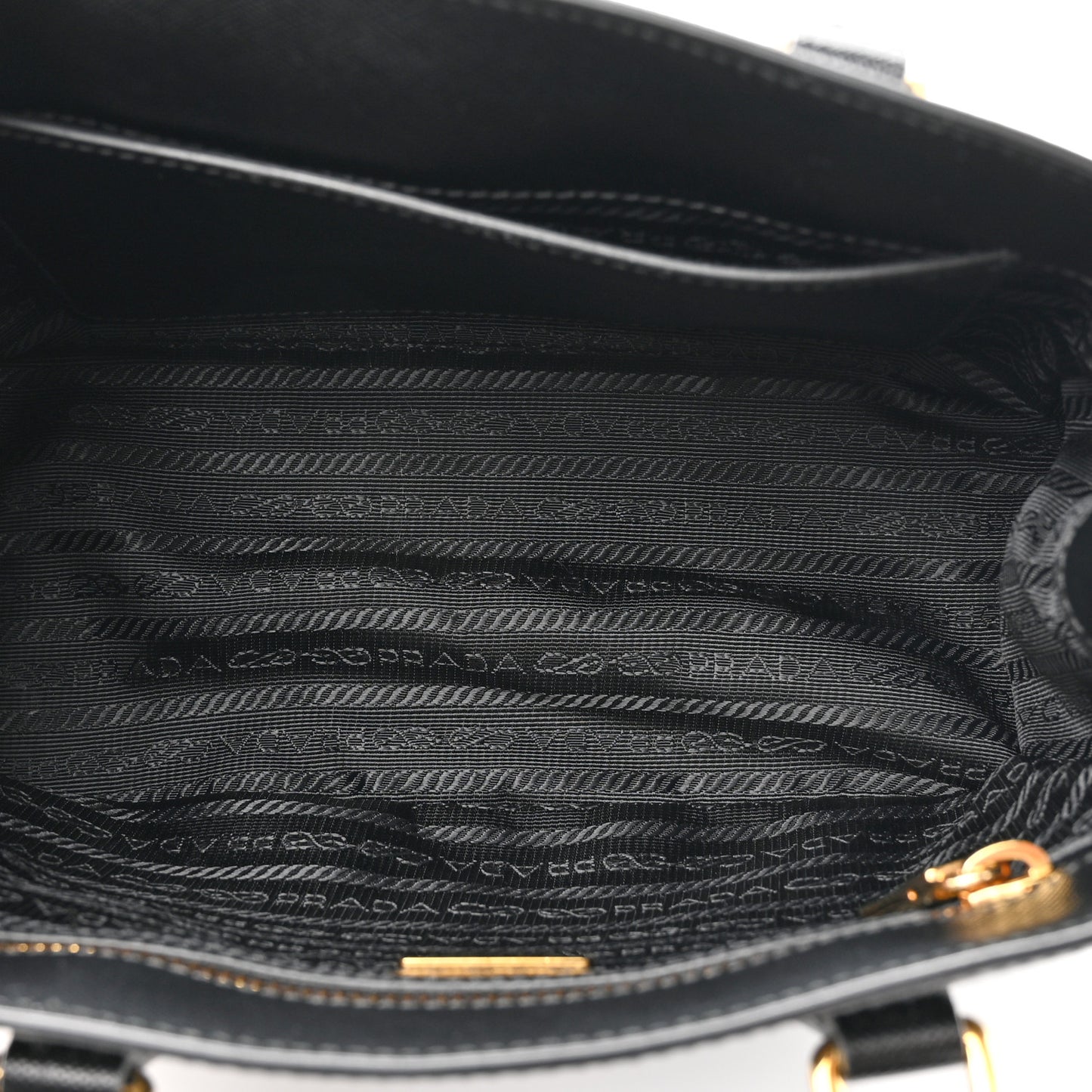 Saffiano Lux Micro Galleria Shoulder Bag Black