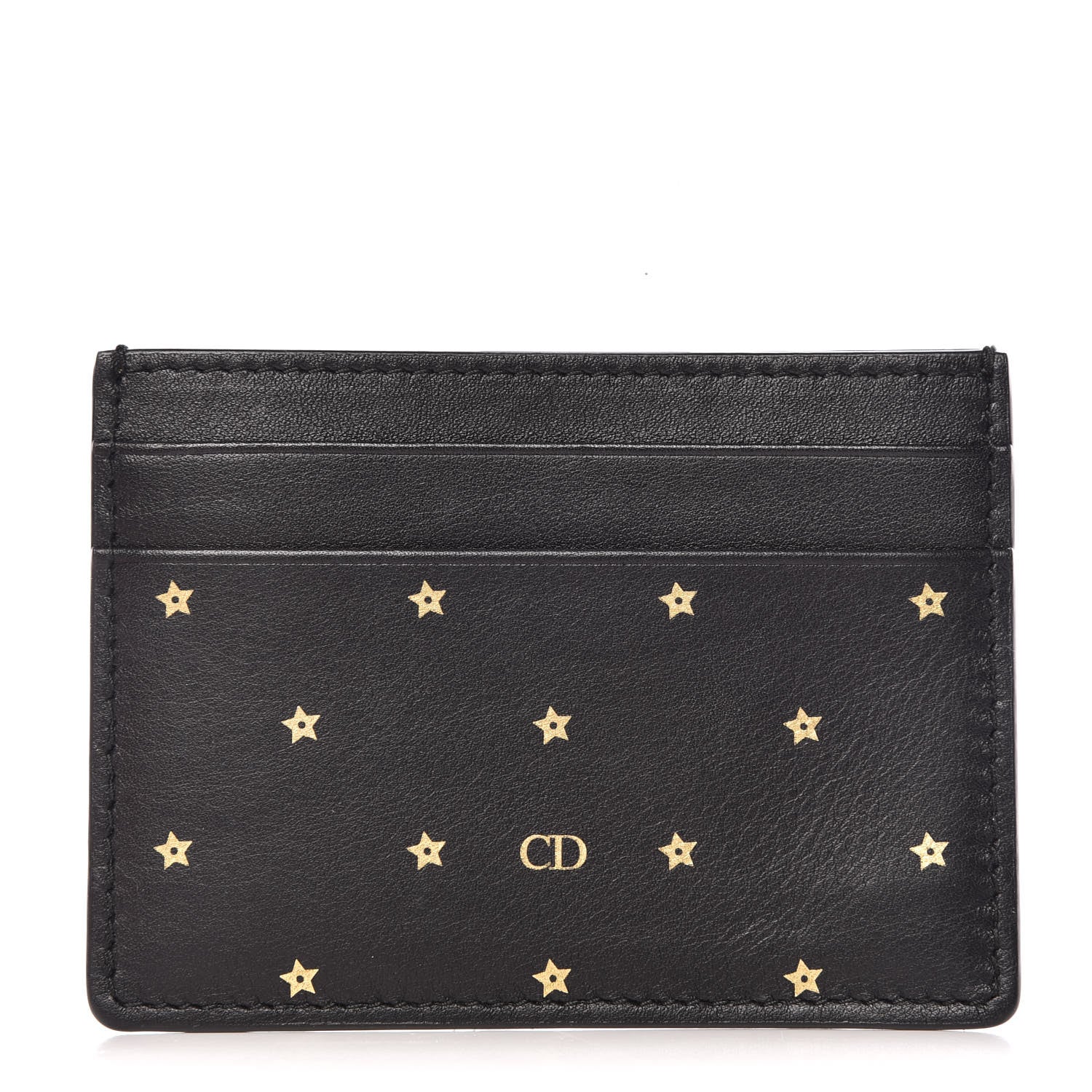 Christian Dior Calfskin Star Card Holder Black 400102 – FASHIONPHILE