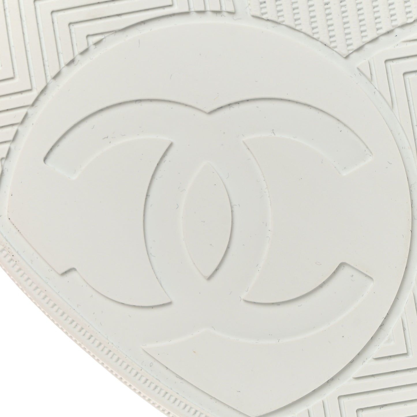 Calfskin Womens CC Logo Sneakers 37.5 White