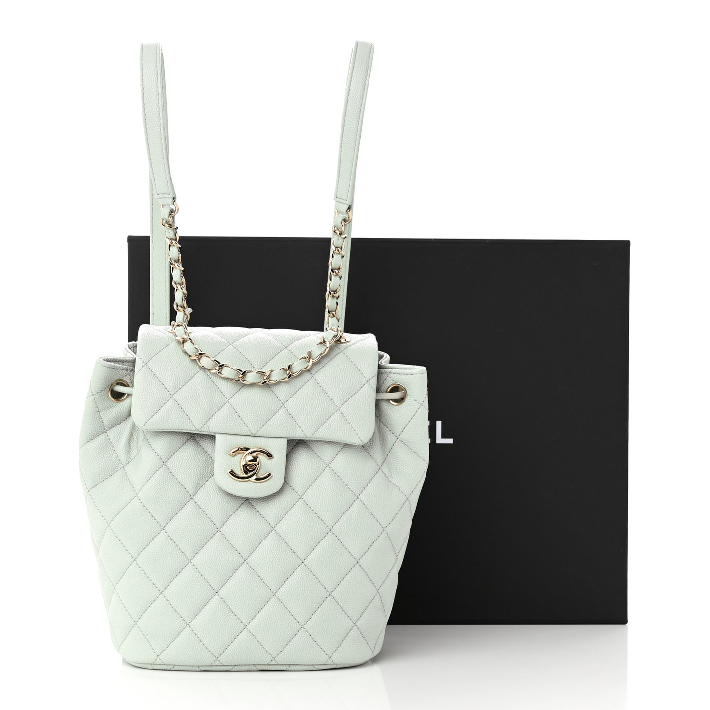 Caviar Quilted Mini Urban Spirit Backpack Light Blue