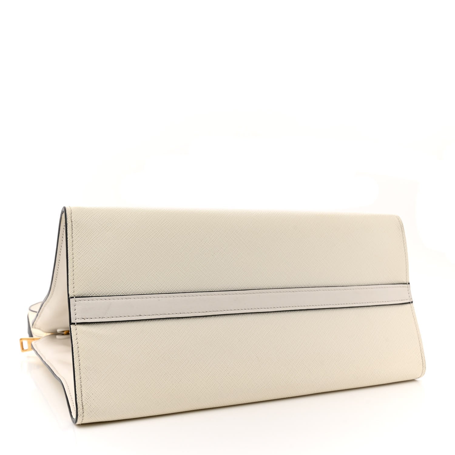 Prada Saffiano City Calfskin Greche Paradigme Bag White Black 4 of 20