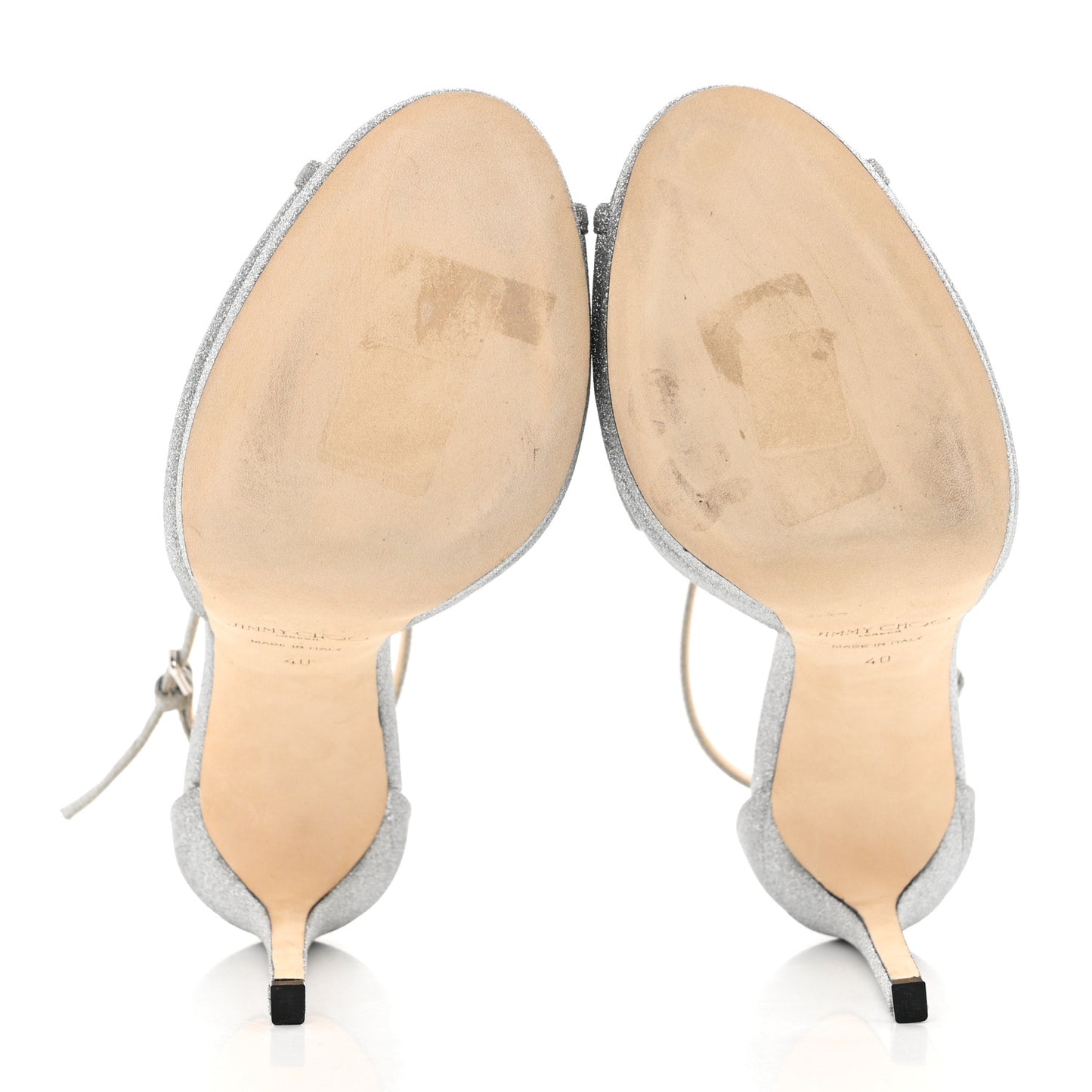 Dusty Glitter Strap Sandals 40 Platinum Ice