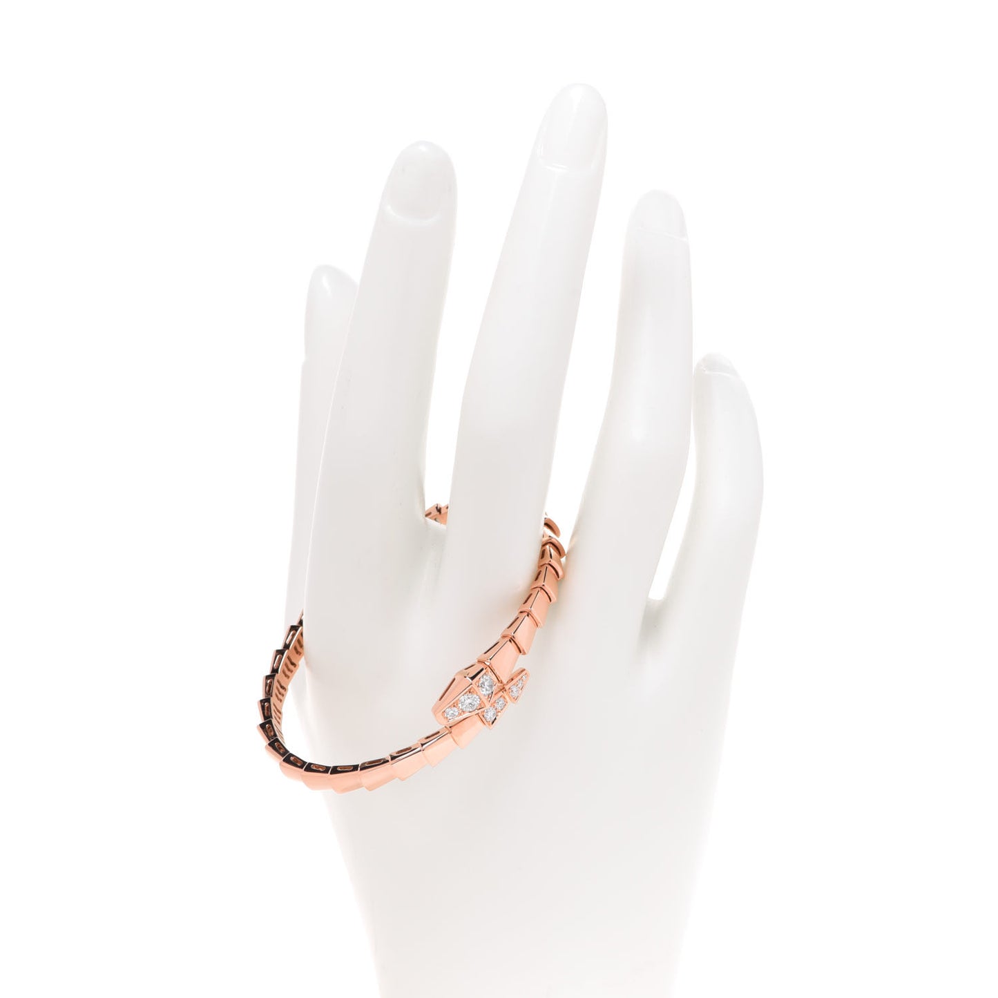 18K Rose Gold Diamond Serpenti Viper Bracelet S
