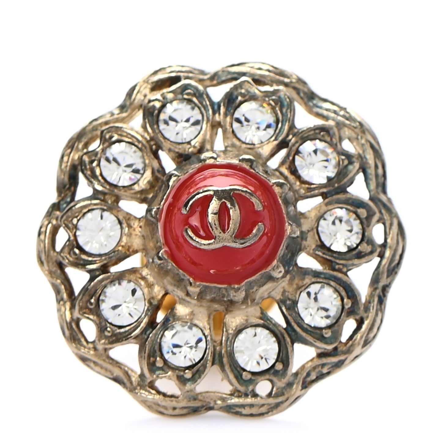 Crystal Gripoix CC Brooch