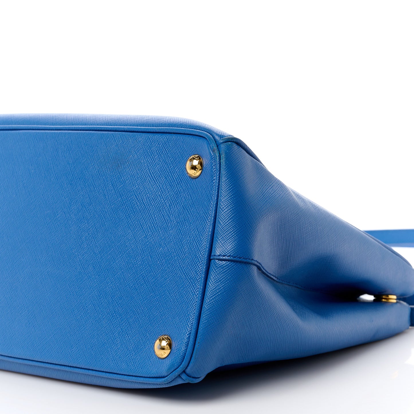 Saffiano Lux Medium Galleria Double Zip Tote Azzurro