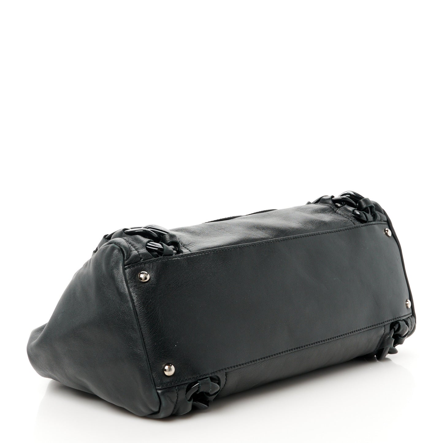 Calfskin Modern Chain Rhodoid East West Tote Black