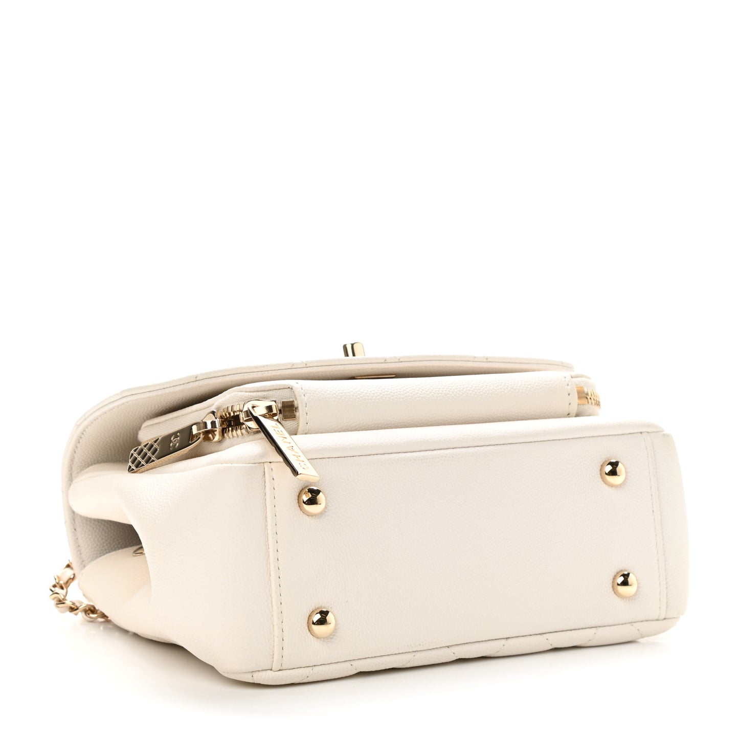 Caviar Quilted Small Business Affinity Flap White