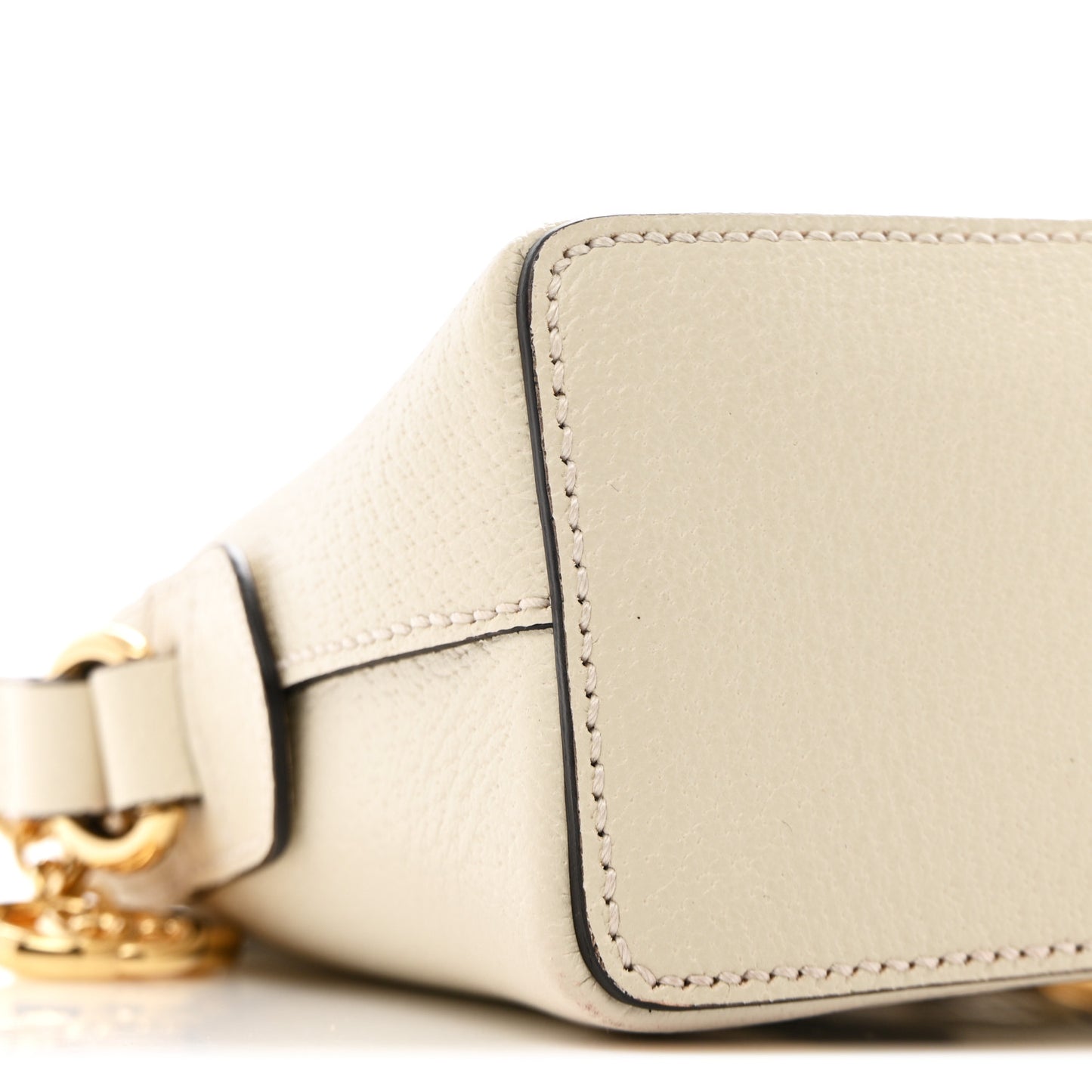 Textured Dollar Calfskin Web Small Ophidia Dome Shoulder Bag Mystic White