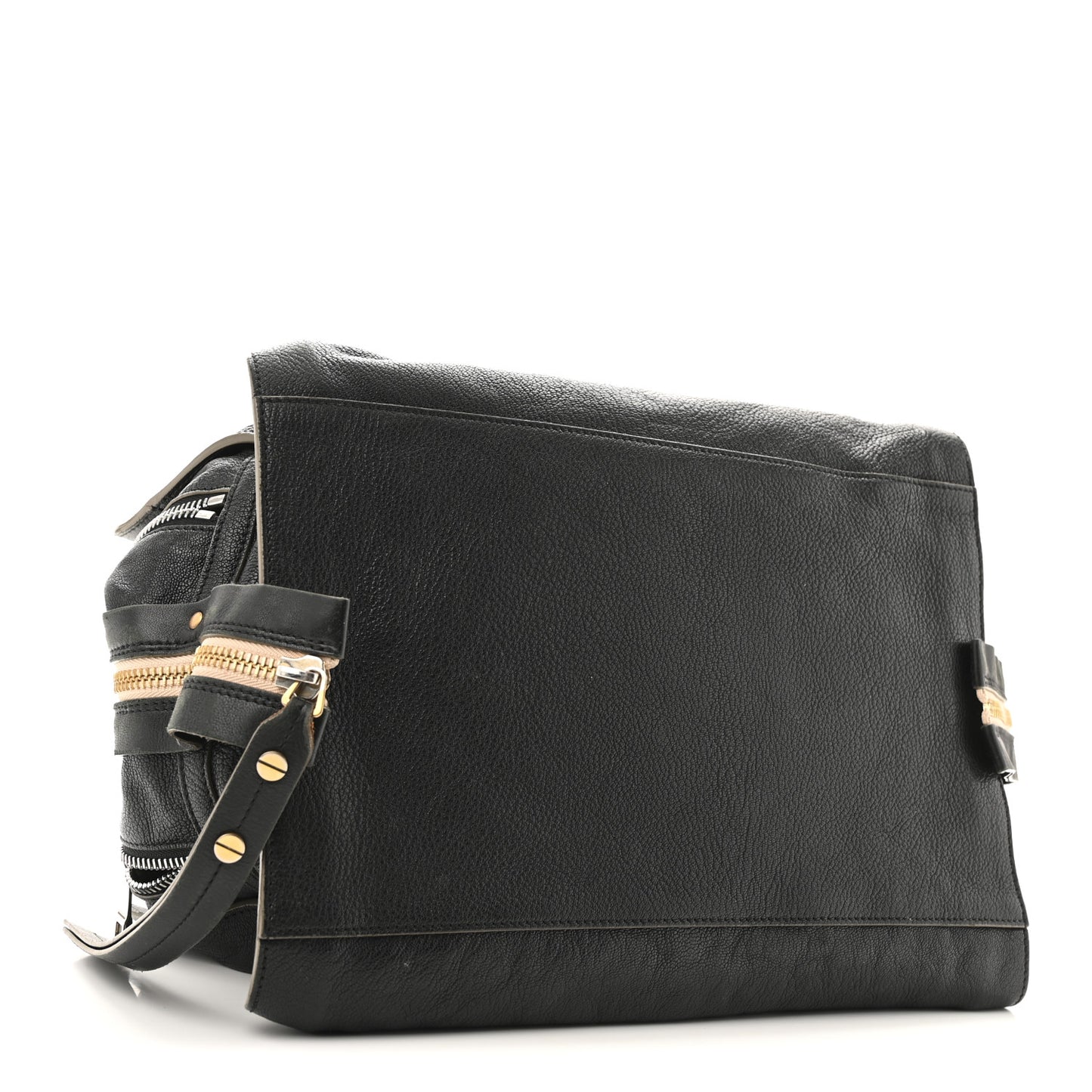 Goatskin Large Dalston Satchel Black