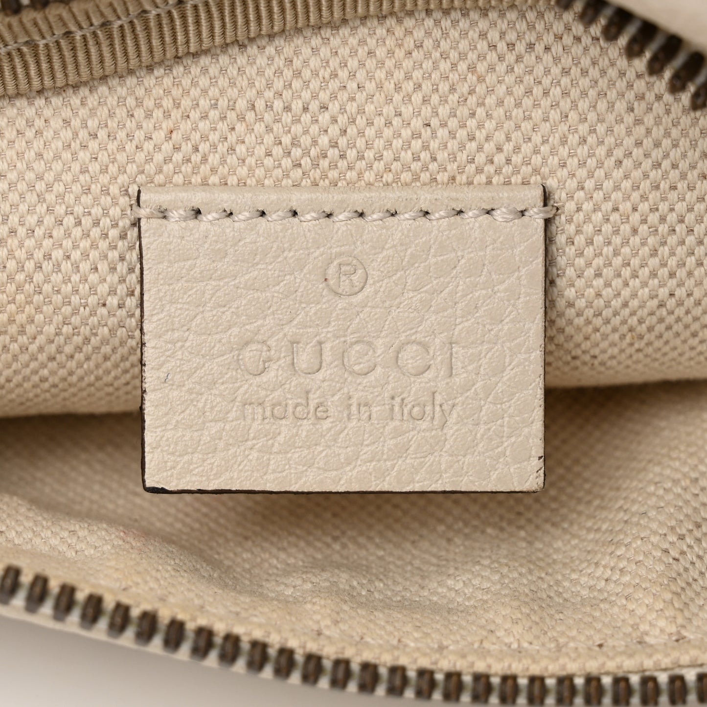 Grained Calfskin Small Logo Belt Bag White