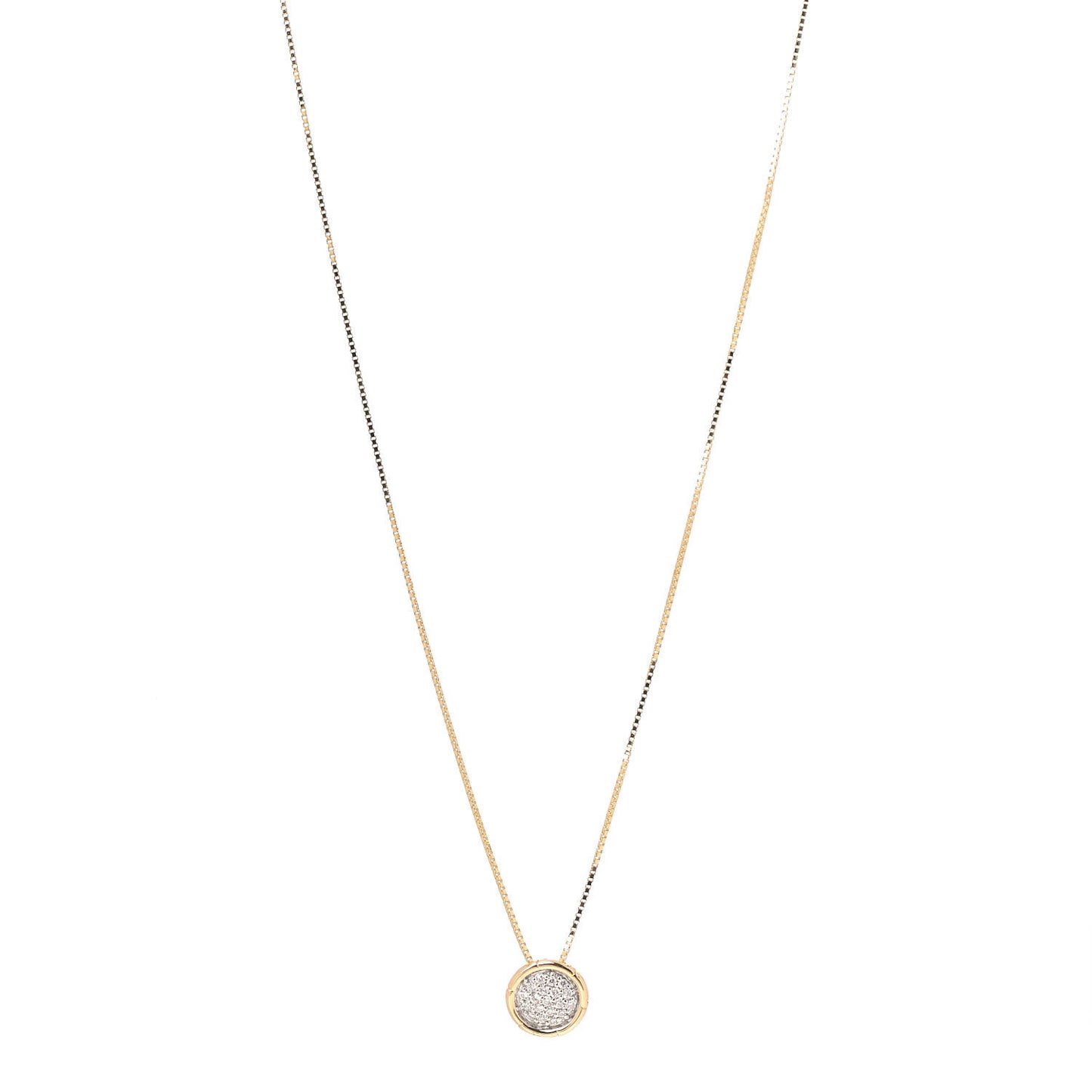 18K Yellow Gold Diamond Bamboo Pendant Necklace