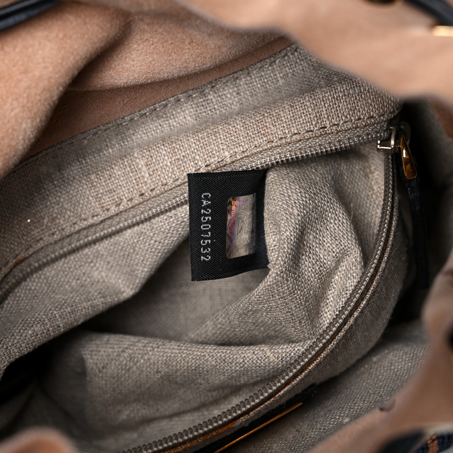 Fendi Calfskin Beaded Small Drawstring Satchel Black Multicolor 8 of 17