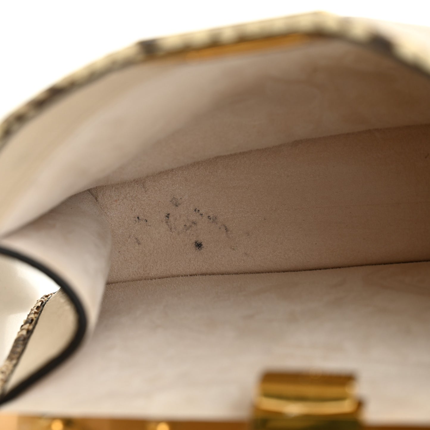 Cuoio Romano Elaphe Chamois Python Print Small Peekaboo I SEE U Satchel Camelia