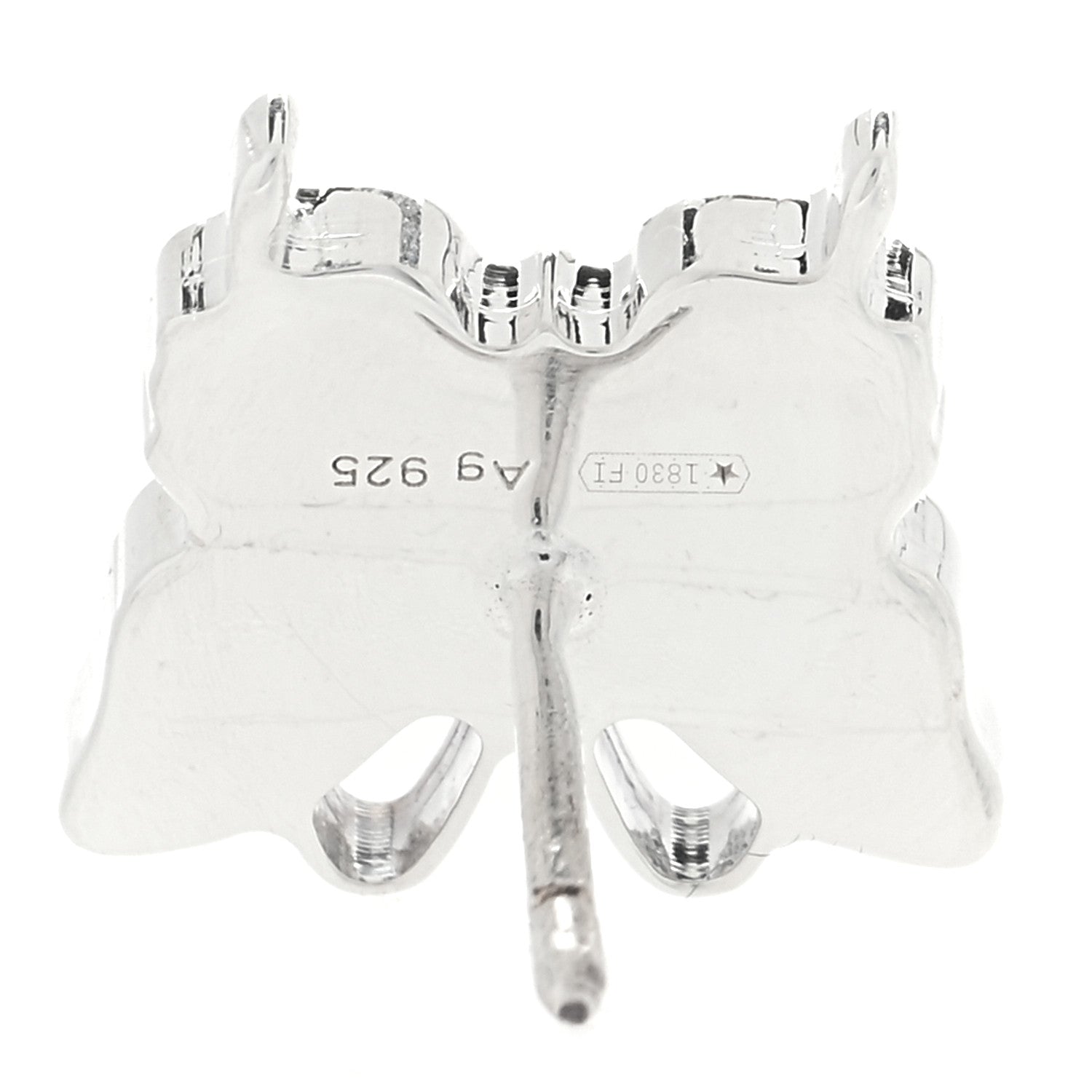 Gucci Sterling Silver Trademark Butterfly Stud Earrings 4 of 4