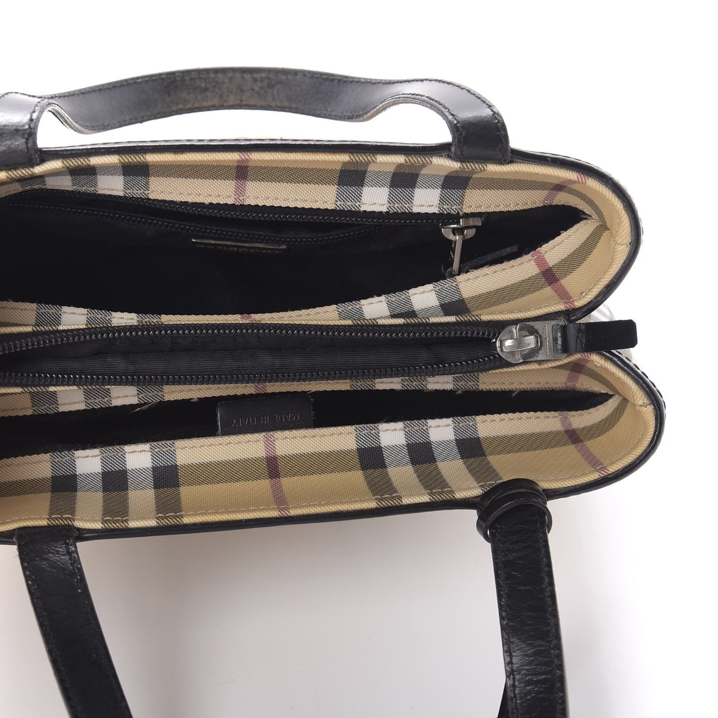 House Check Small Tote Black