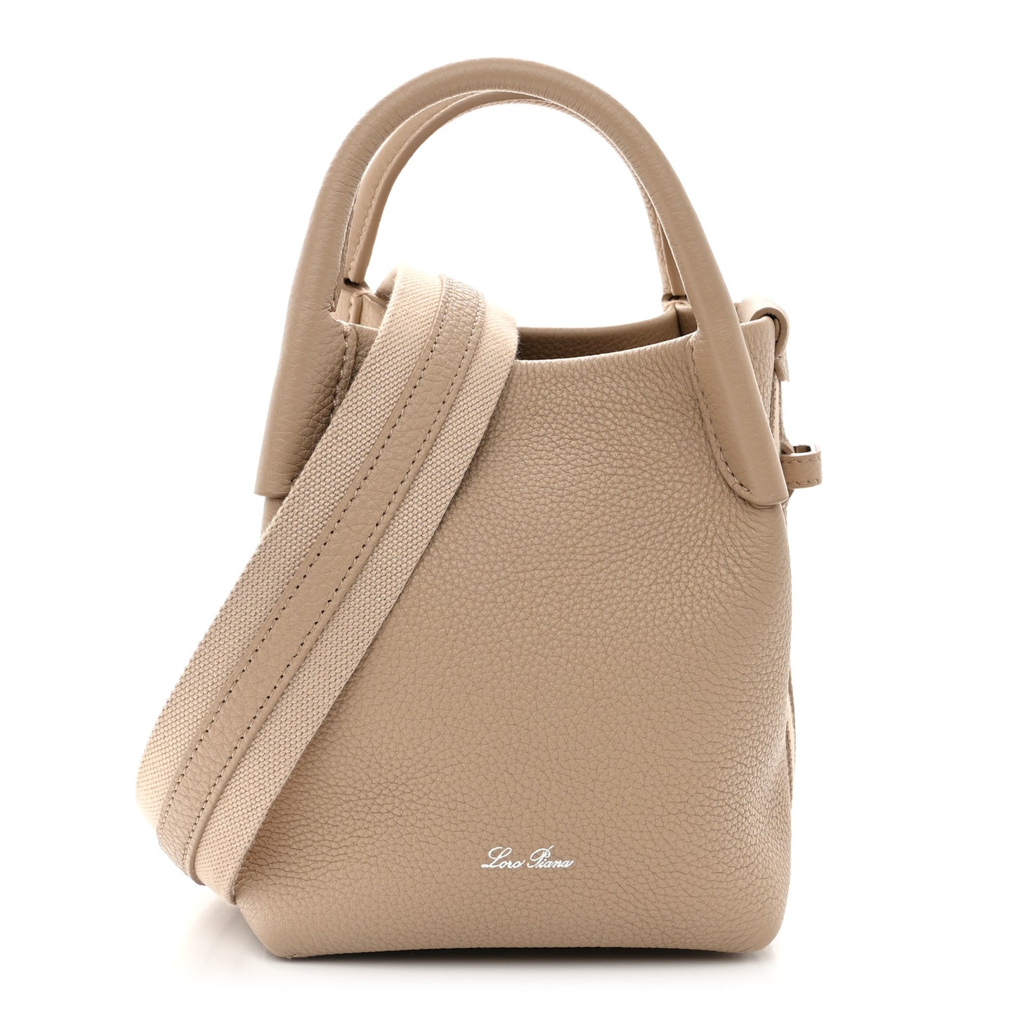 Grained Calfskin Micro Bale Bag Light Mastic