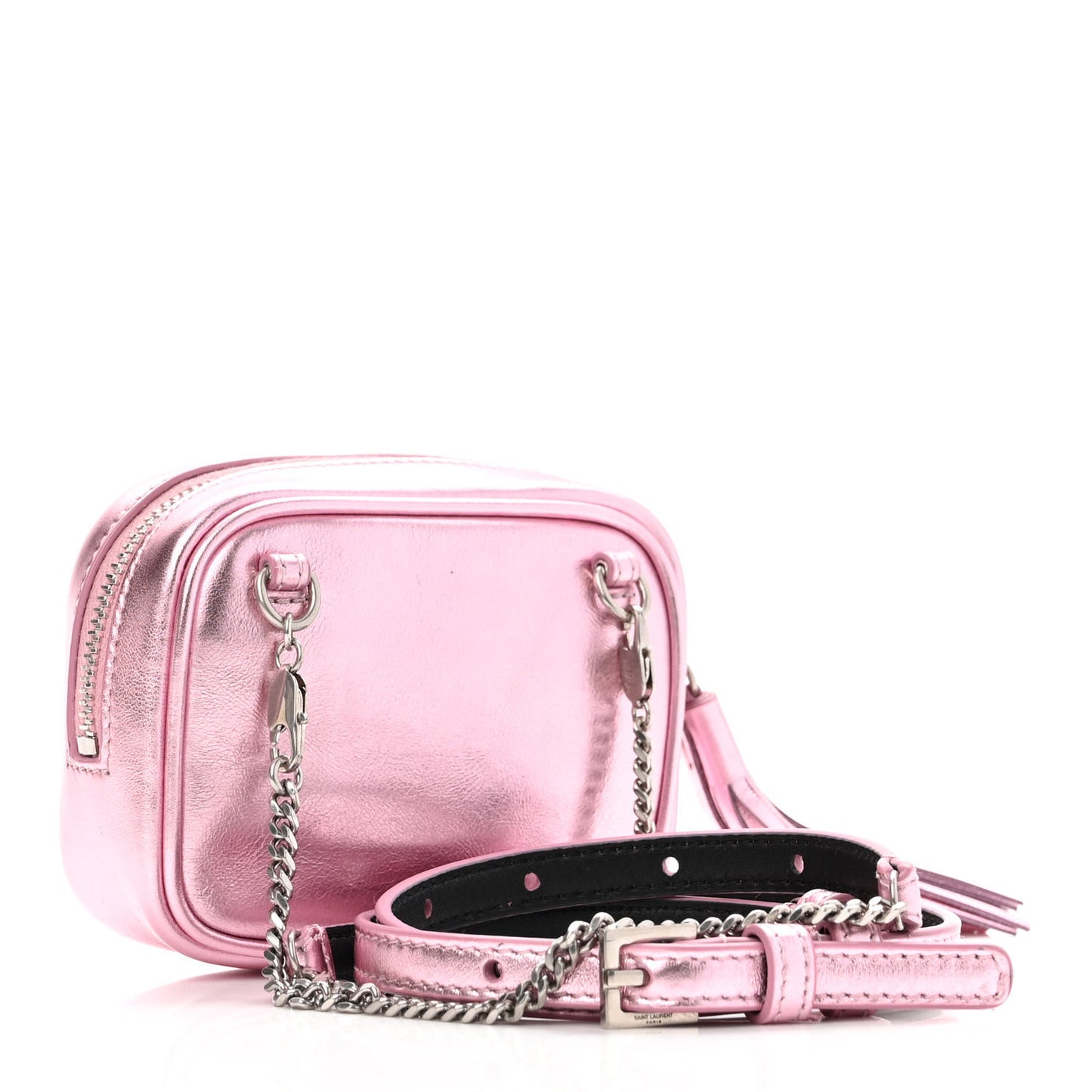Metallic Calfskin Matelasse Chevron Monogram Baby Lou Camera Bag New Azalea