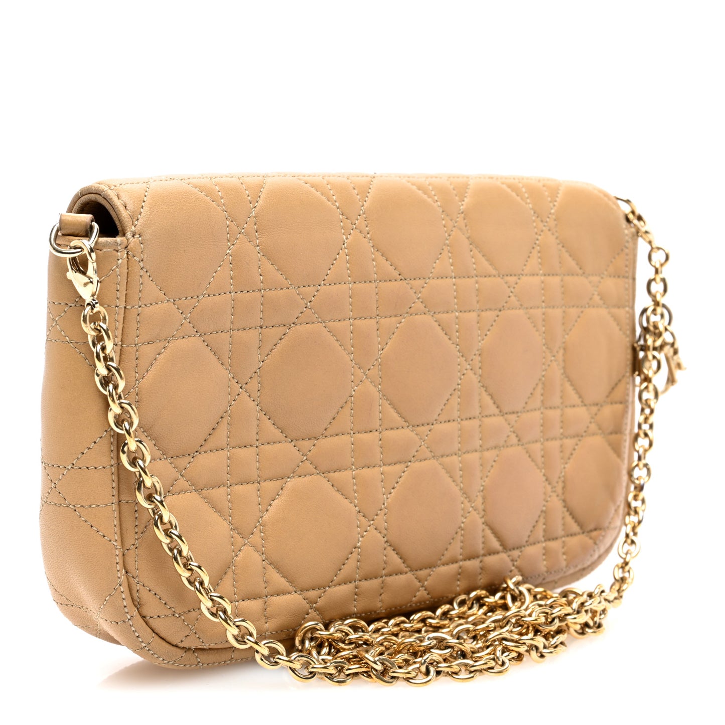 Lambskin Cannage Miss Dior Promenade Pouch Beige