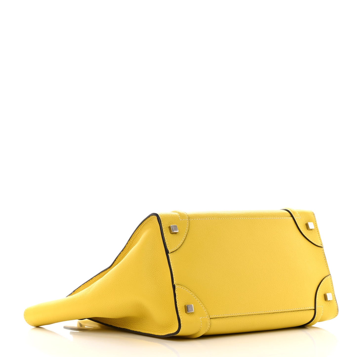 Drummed Calfskin Mini Luggage Citron