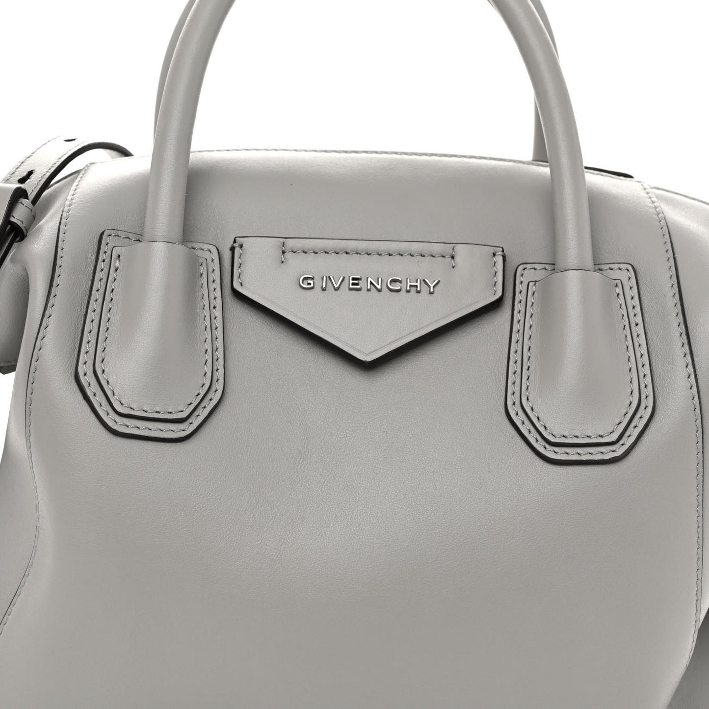 Calfskin Small Soft Antigona Pearl Grey