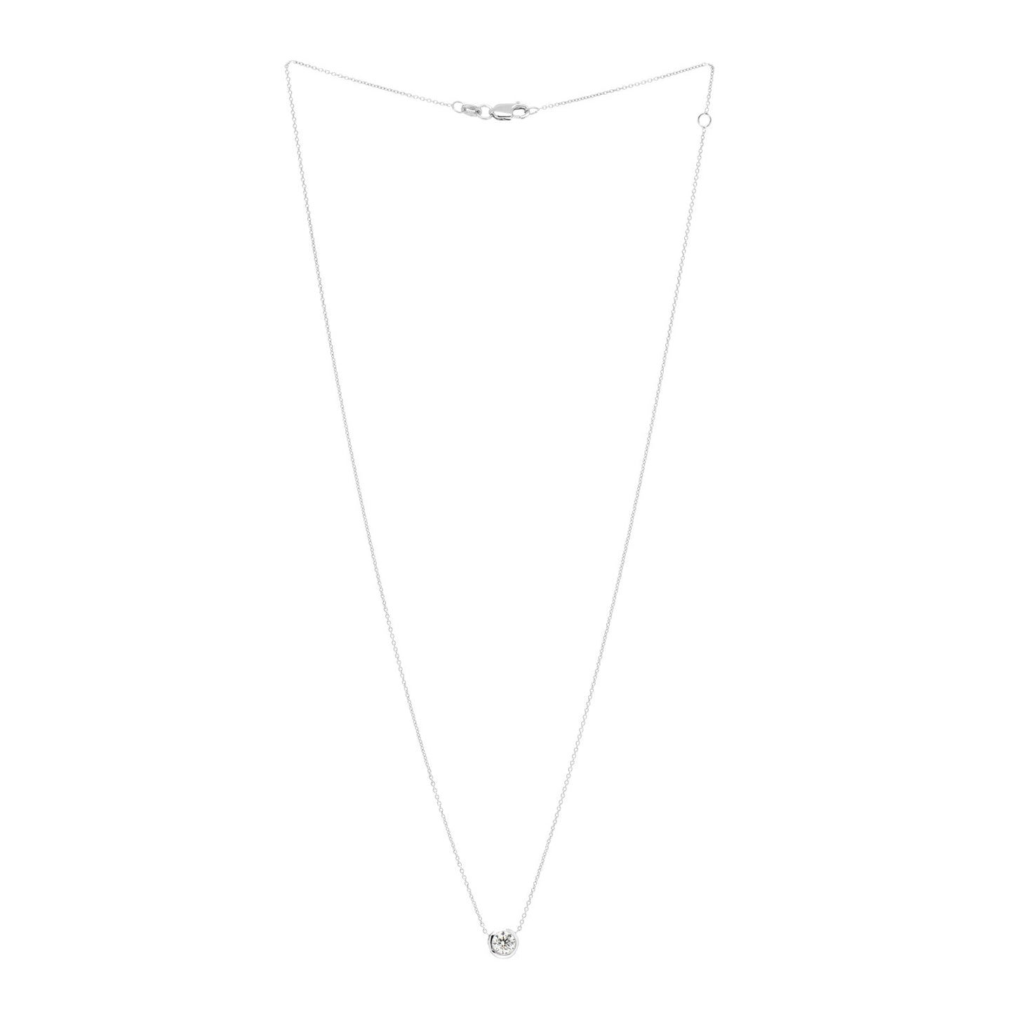 18K White Gold Diamond .40ct Diamonds by the Inch Pendant Necklace