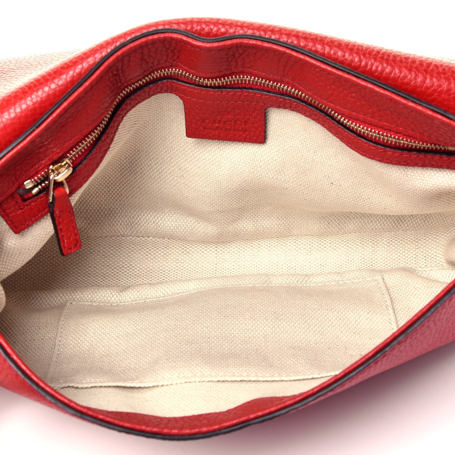 Gucci Pebbled Calfskin Medium Soho Flap Crossbody Vibrant Red 5 of 10