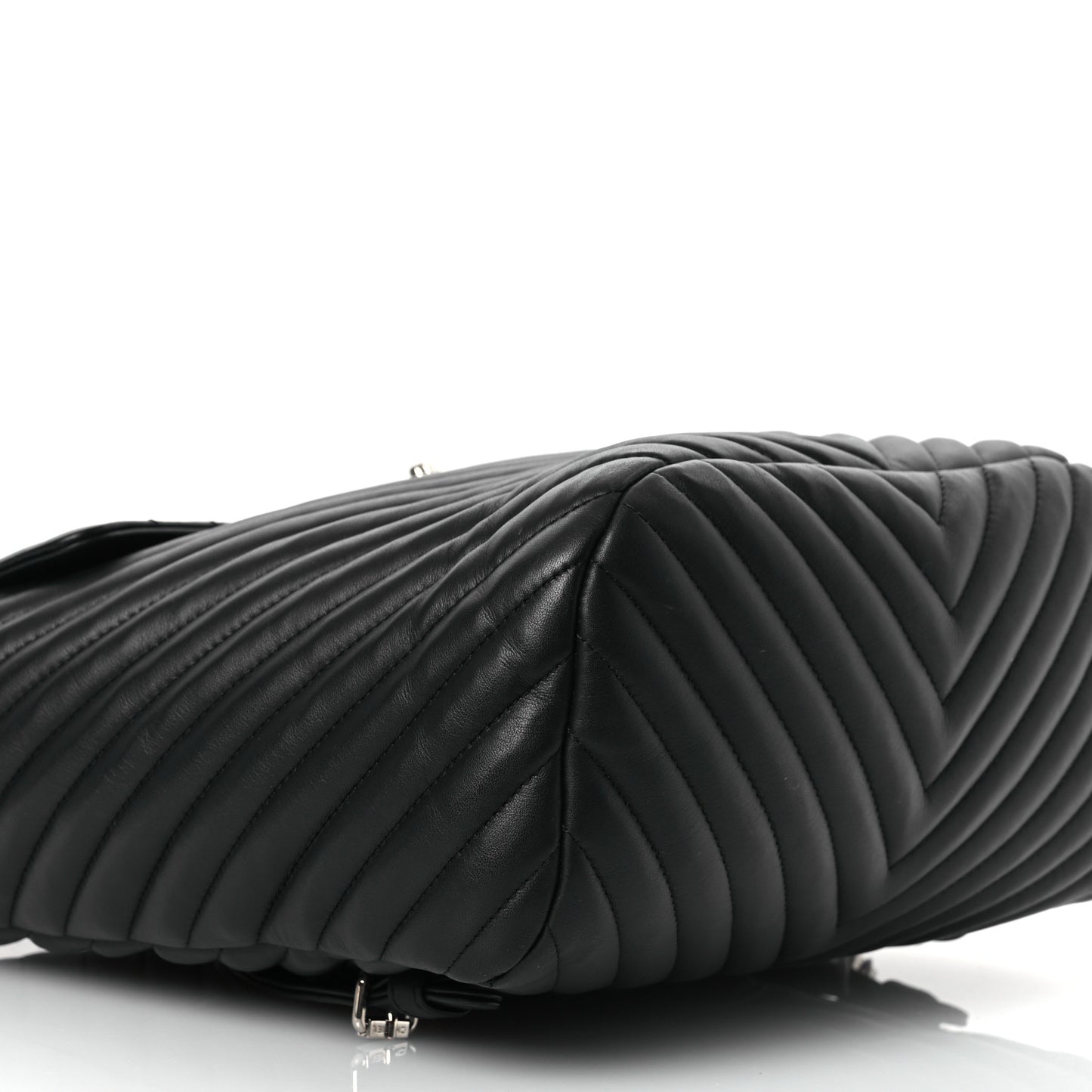Calfskin Chevron Quilted Large Urban Spirit Backpack Black