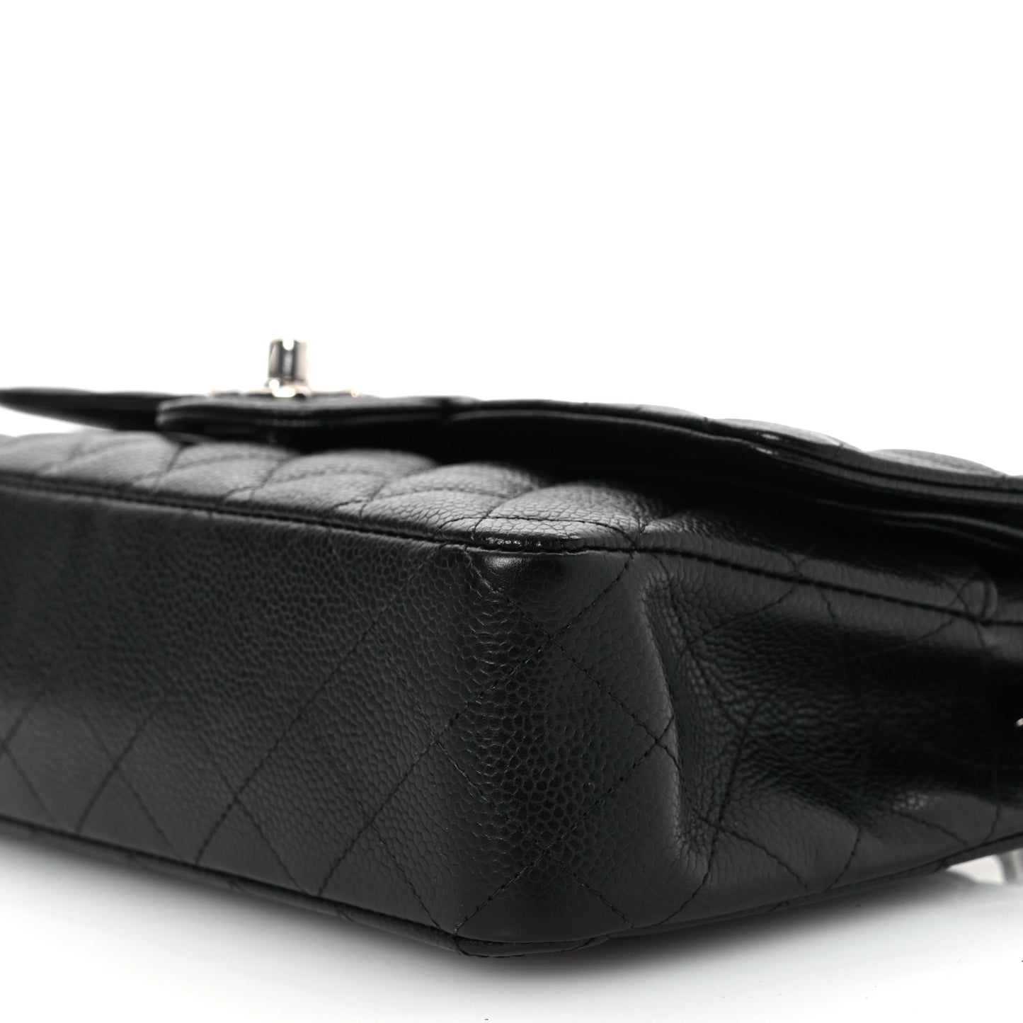 Caviar Quilted Medium Double Flap Black
