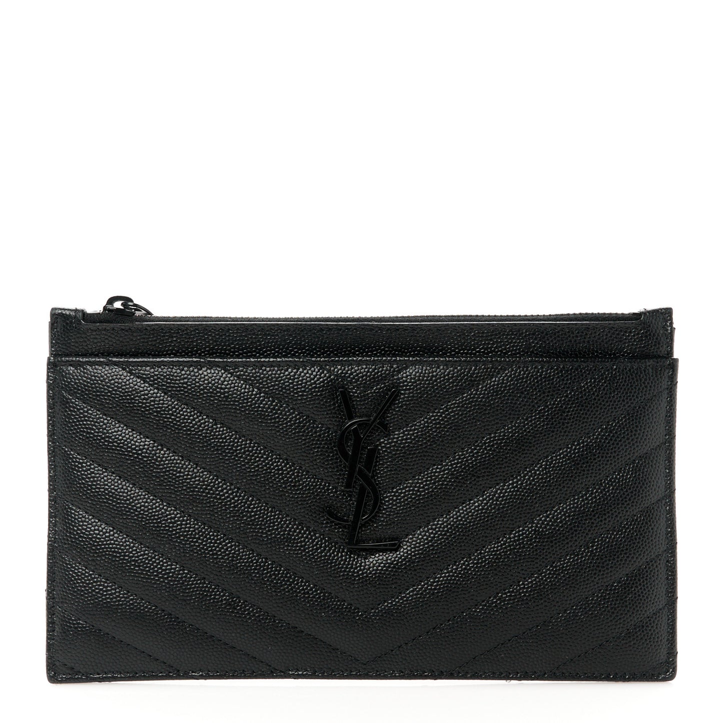 Grain De Poudre Chevron Monogram Monochrome Bill Pouch Black
