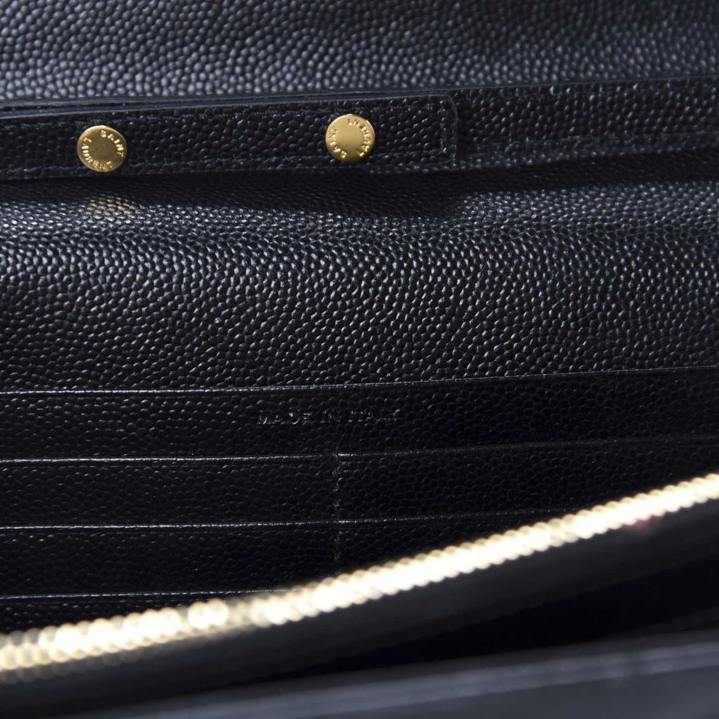 Grain De Poudre Matelasse Chevron Monogram Chain Wallet Black