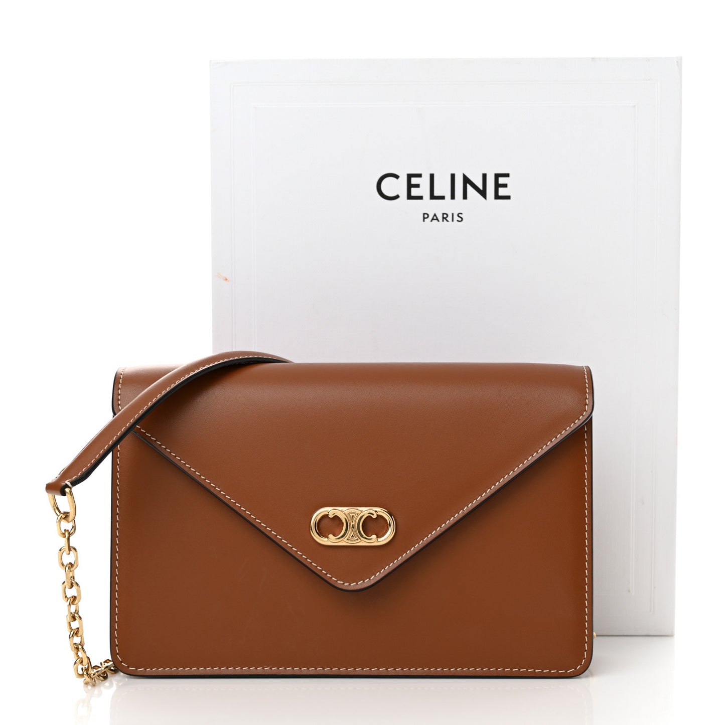 Triomphe Canvas Maillon Wallet On Chain Bag Tan