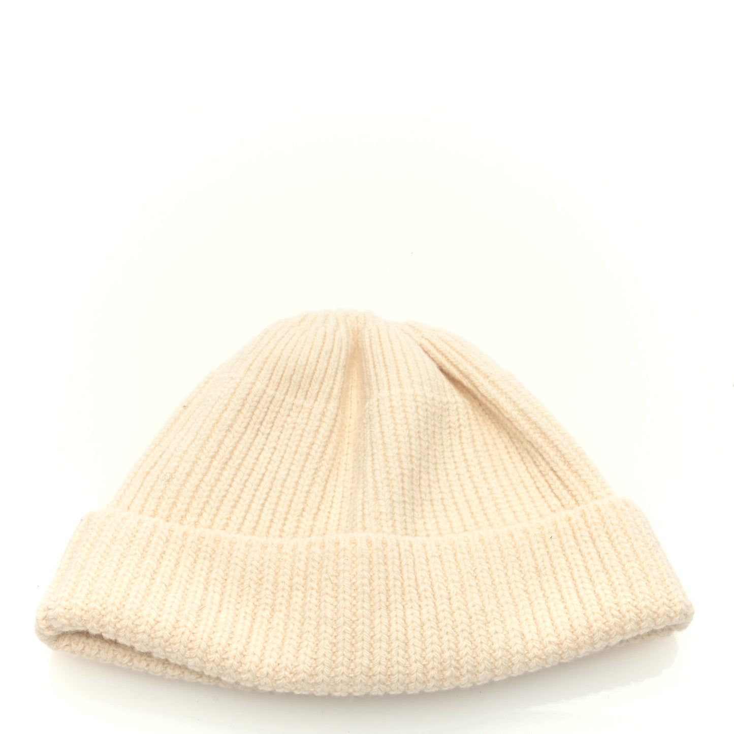 Wool Cashmere Beanie Hat L White