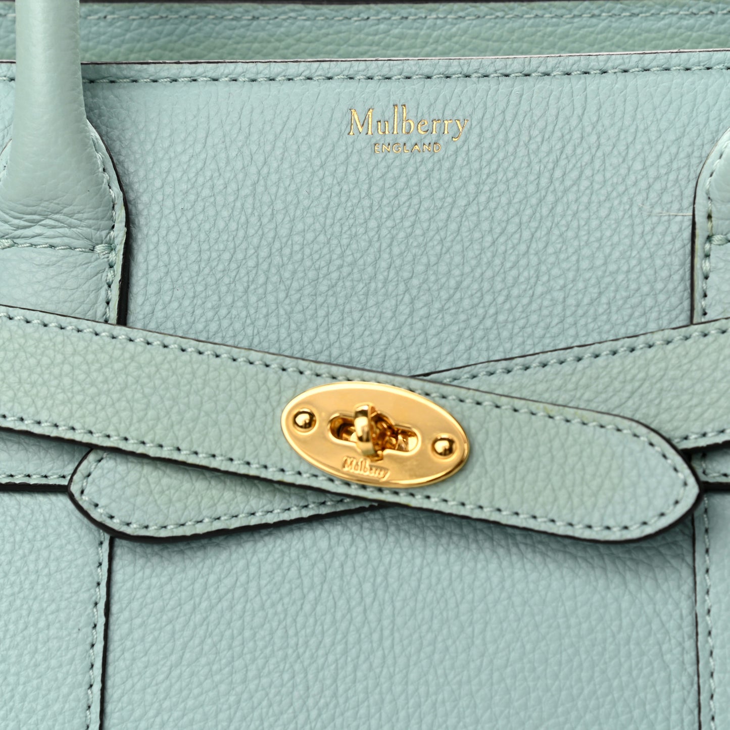 Small Classic Grain Small Bayswater Zip Tote Light Antique Blue