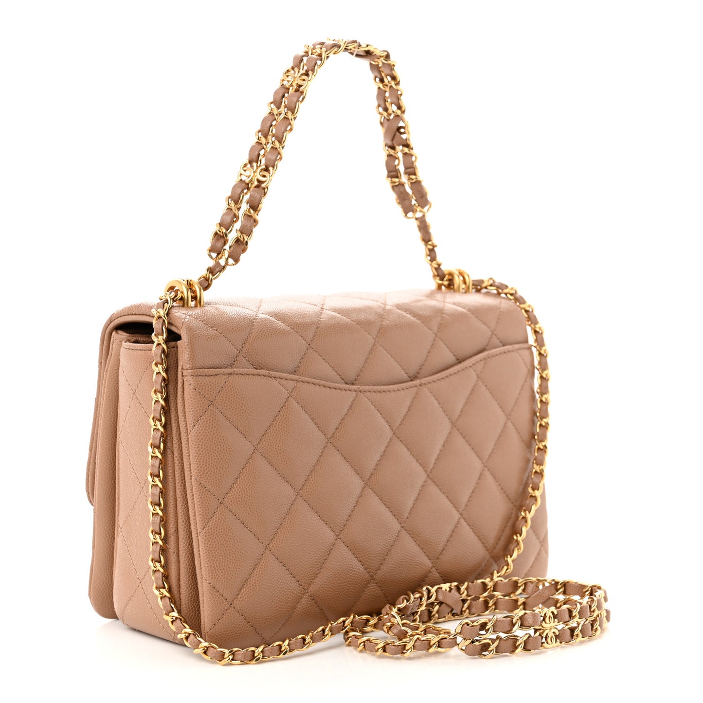 Caviar Quilted Coco First Flap Beige