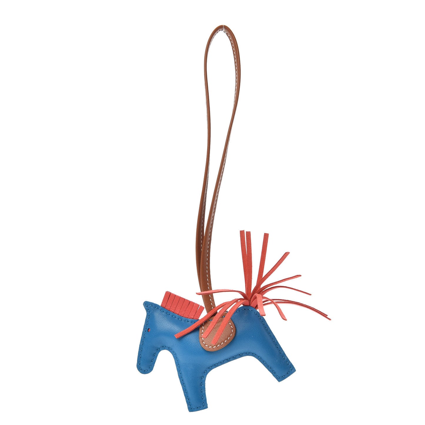 Milo Lambskin Grigri Rodeo Horse Bag Charm PM Blue Zanzibar Rose Texas Gold
