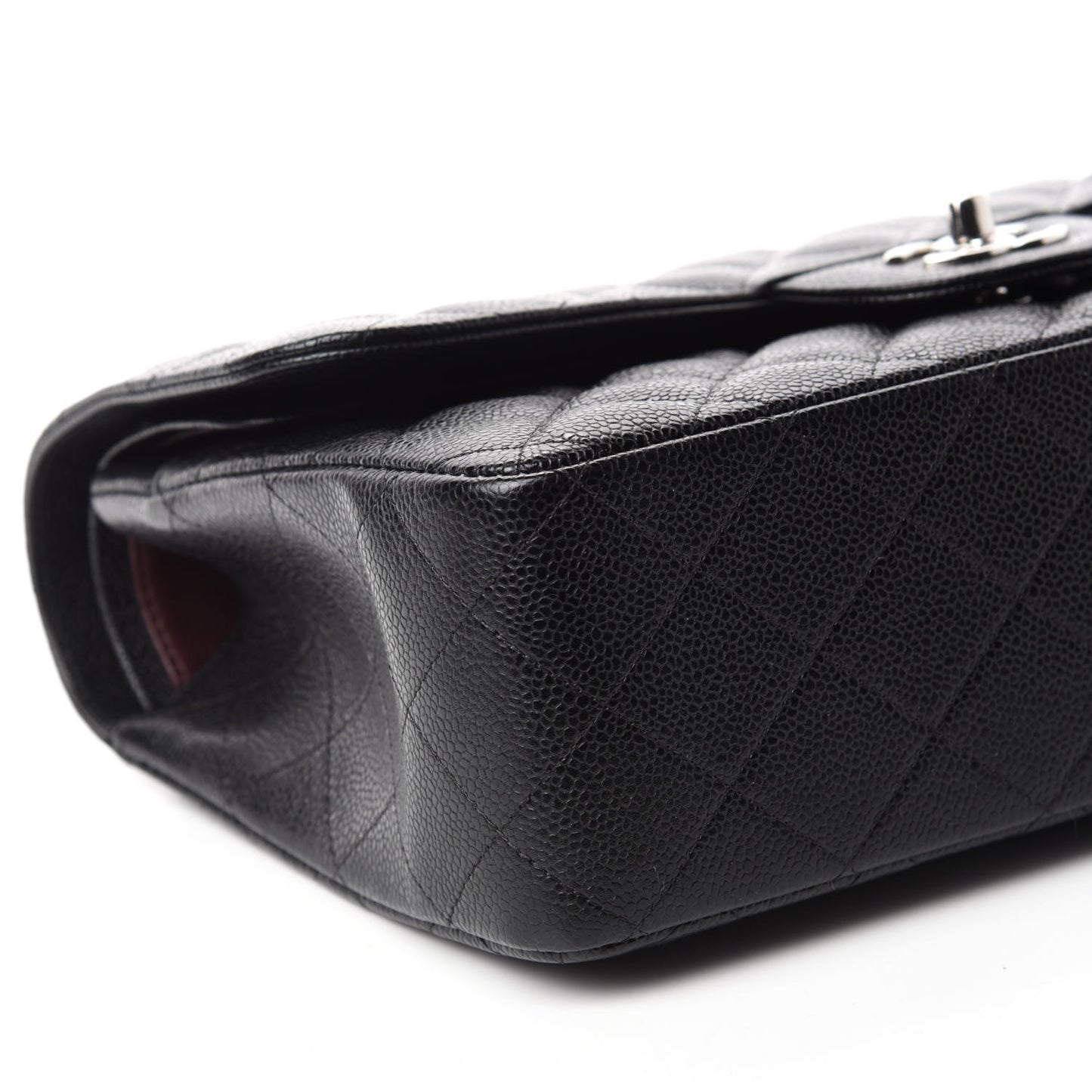 Caviar Quilted Jumbo Double Flap Black