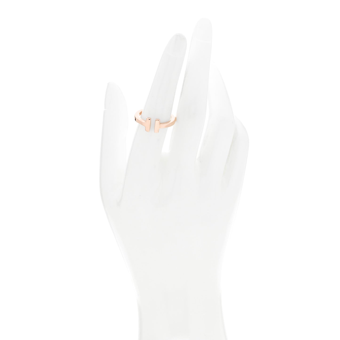 18K Rose Gold T Square Ring 54 7