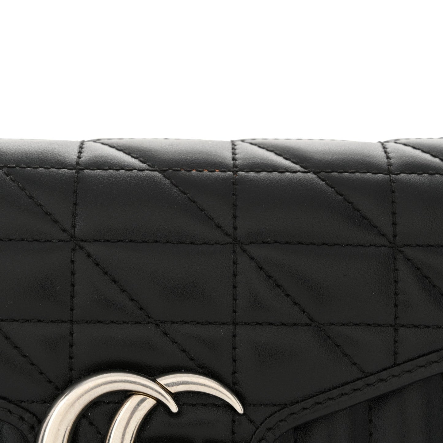 Calfskin Matelasse Aria GG Marmont Chain Wallet Black