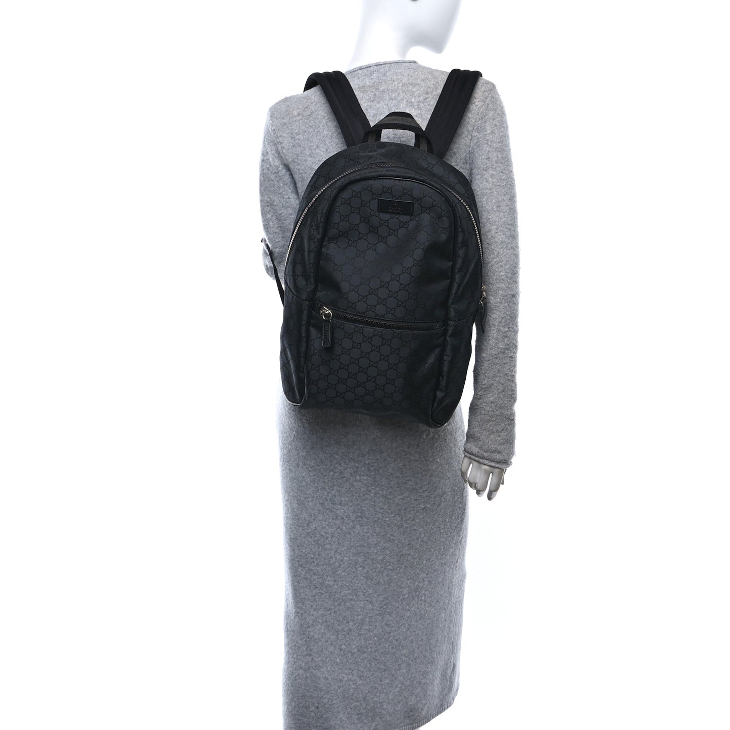 Nylon Monogram Slim Backpack Black