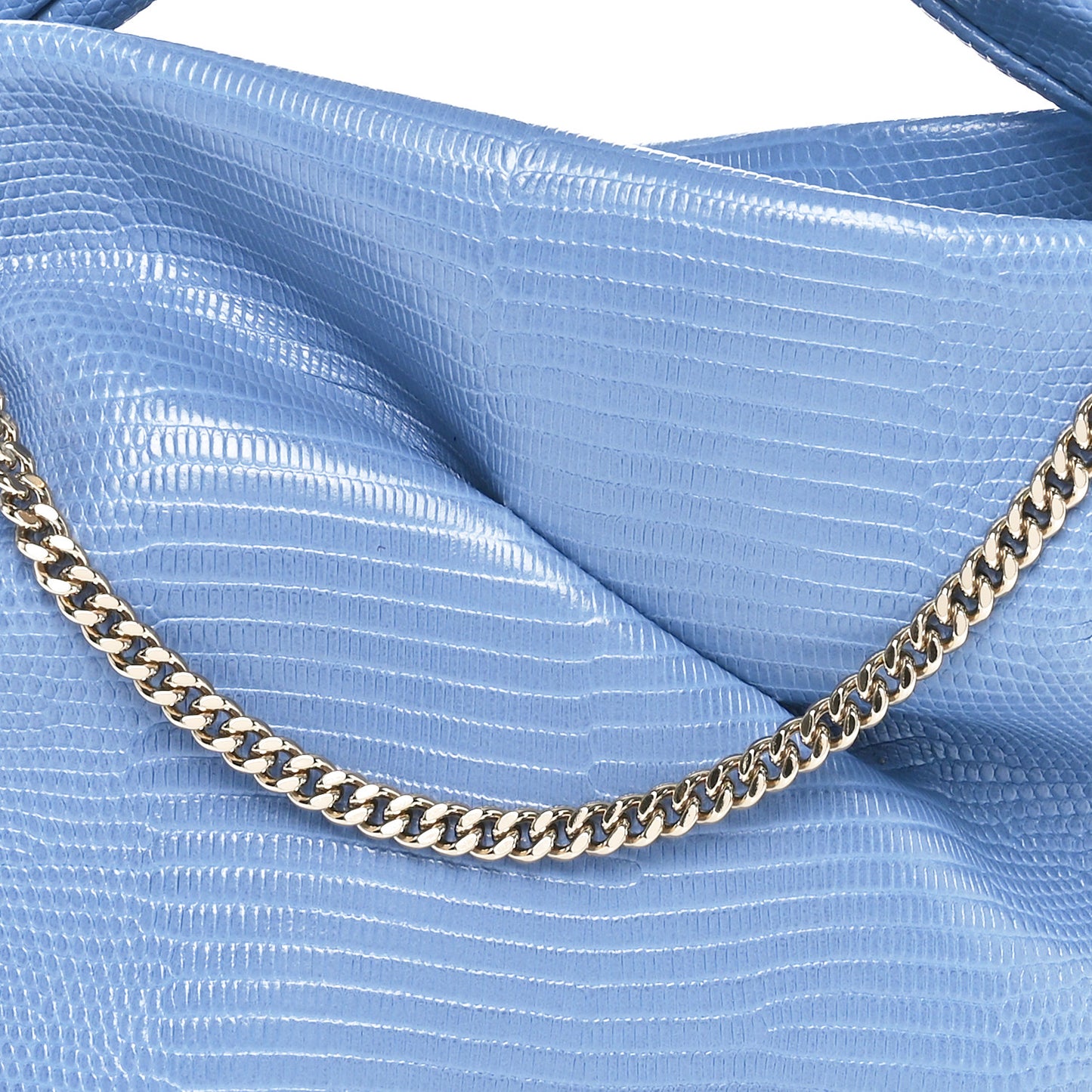 Calfskin Lizard Embossed Bonny Shoulder Bag Blue