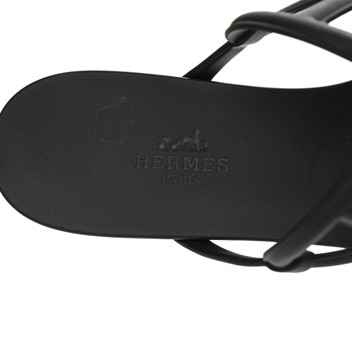 Hermes Rubber Womens Egerie Sandals 37 Black 7 of 9