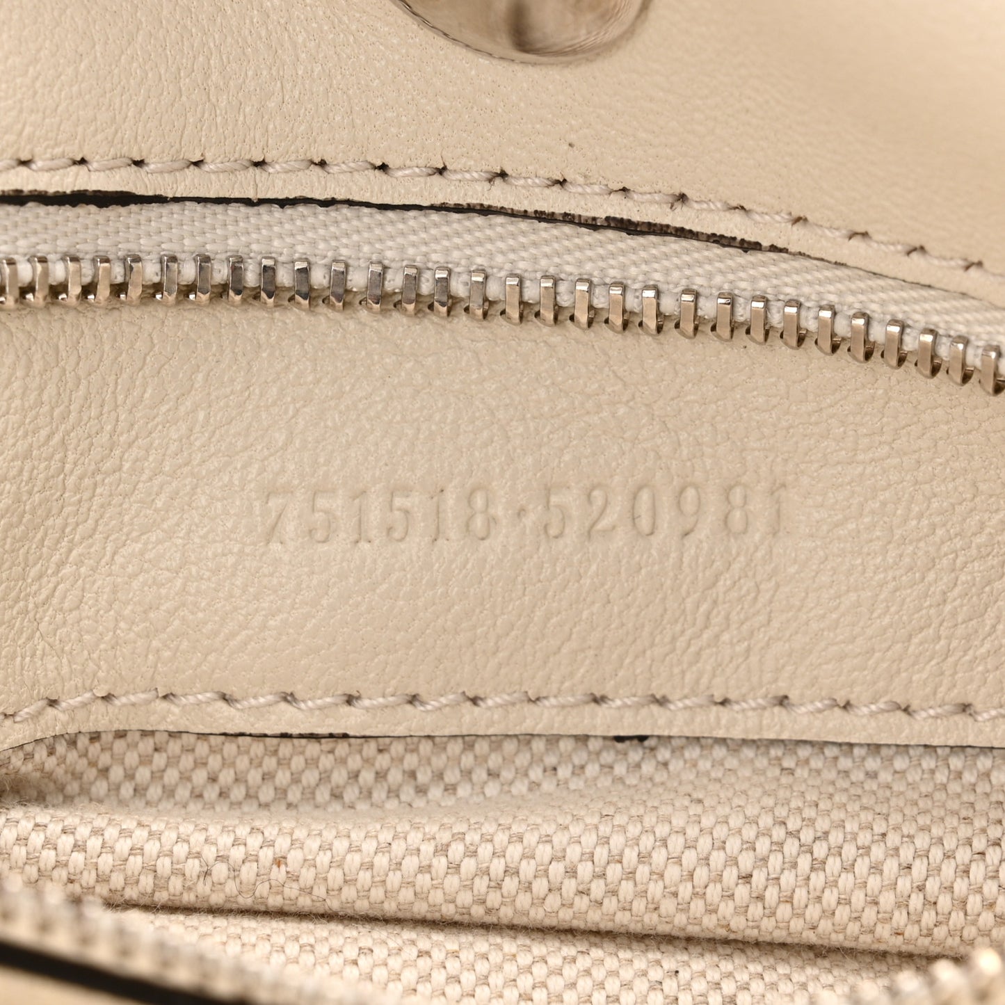 Sakai Be Green Calfskin Diagonal Stitched Small Blondie Tote Mystic White