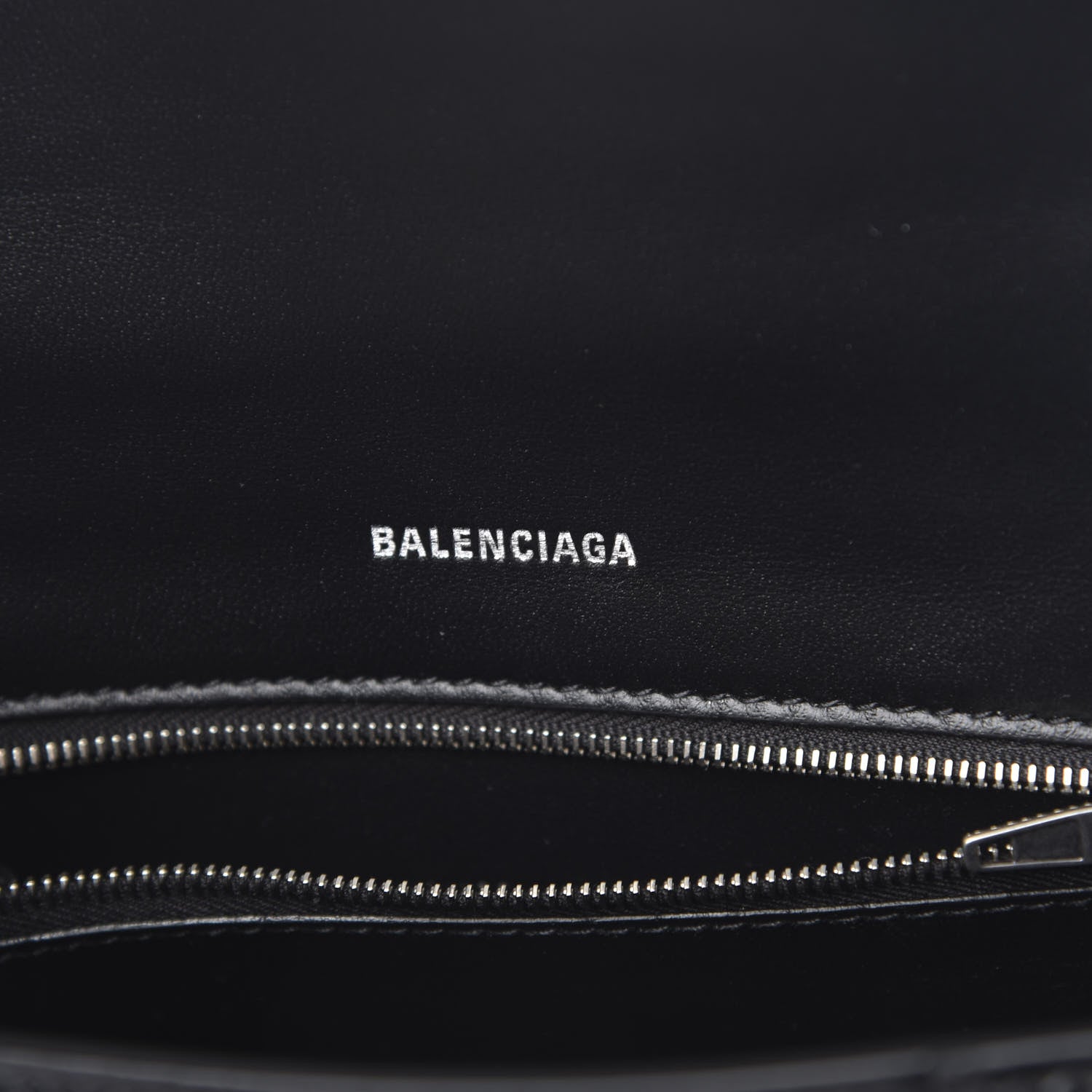 Balenciaga Shiny Box Calfskin Graffiti Logo Small Hourglass Top Handle Bag Black Silver 6 of 10