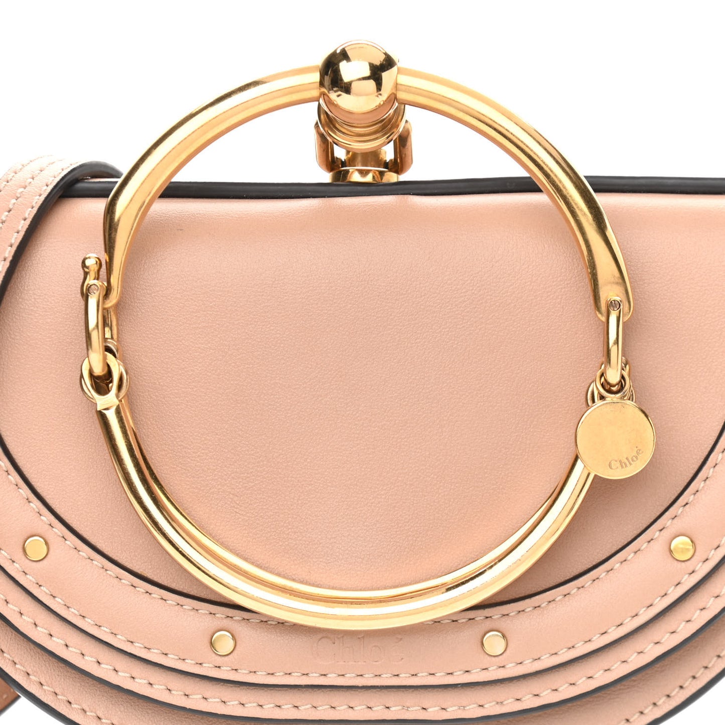 Calfskin Small Nile Bracelet Minaudiere Bag Biscotti Beige