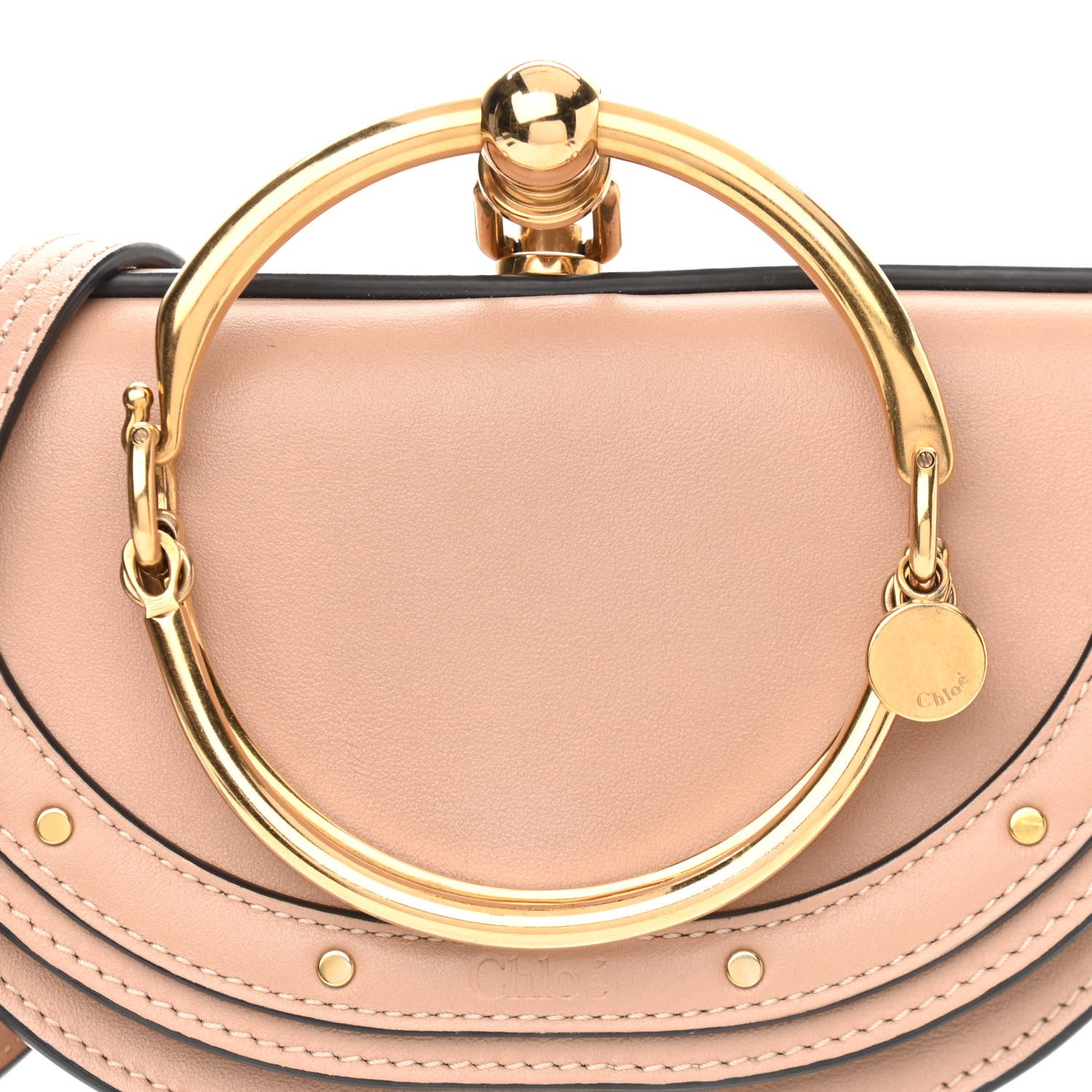 Chloe Calfskin Small Nile Bracelet Minaudiere Bag Biscotti Beige 8 of 12