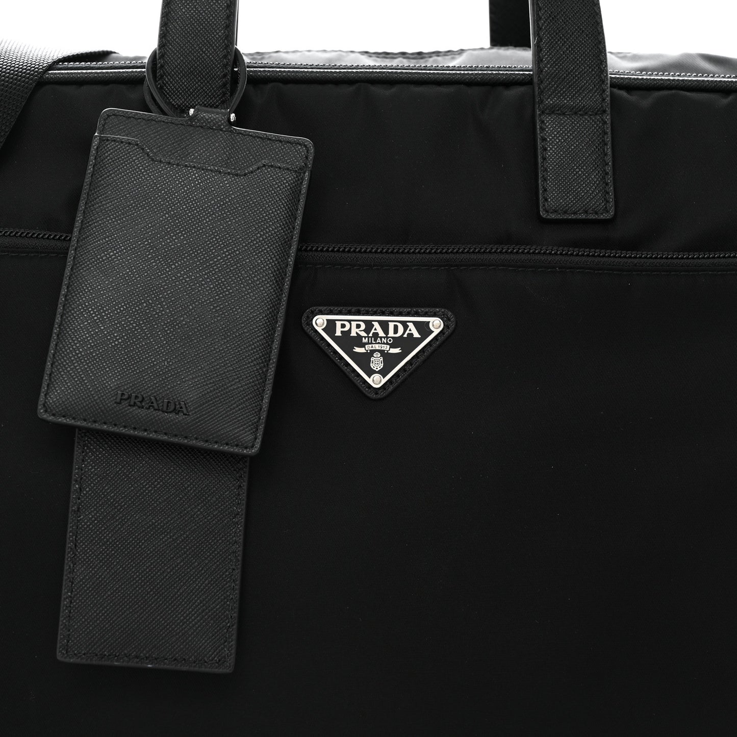 Tessuto Nylon Saffiano Briefcase Black