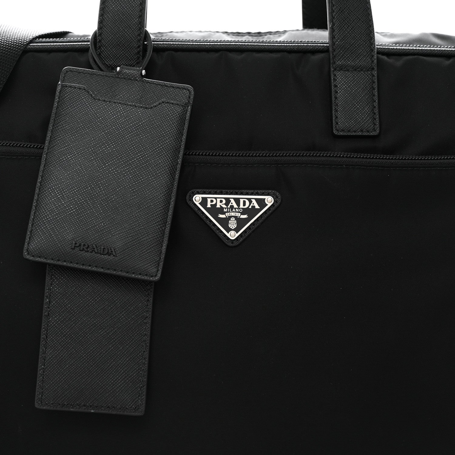 Prada Tessuto Nylon Saffiano Briefcase Black 8 of 15